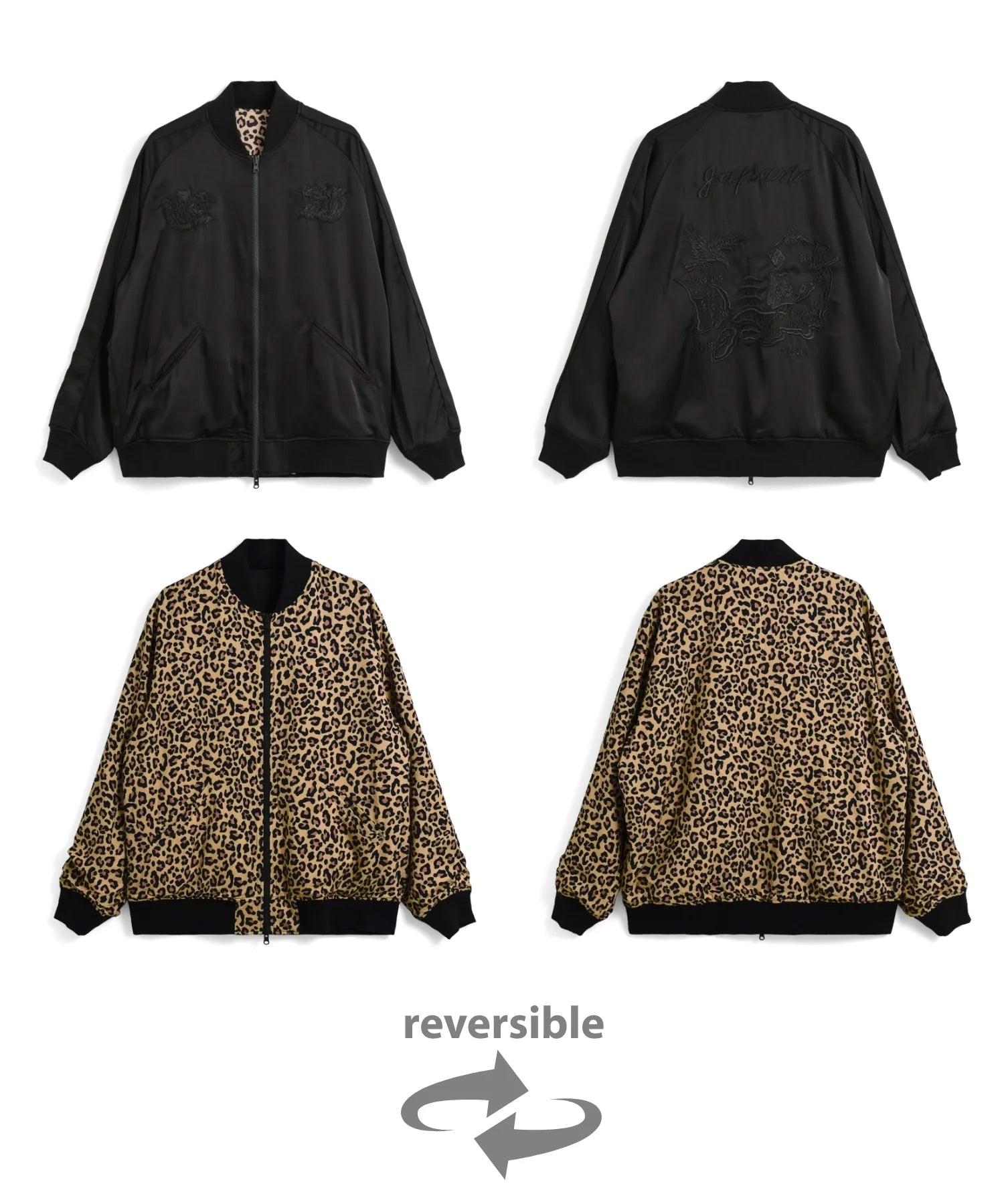 Taion Non-Down Reversible SKA Jacket Leopard/Black