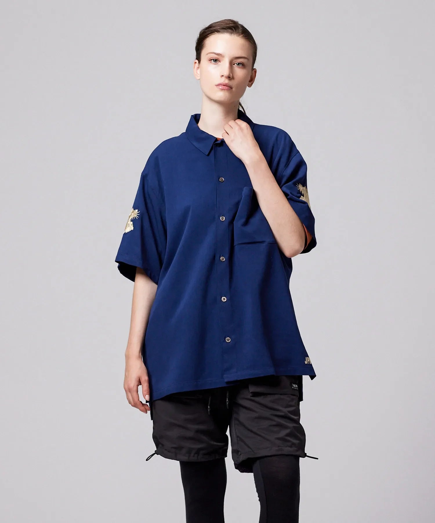 Taion Non-Down JPNSP Rayon Shirt D. Navy