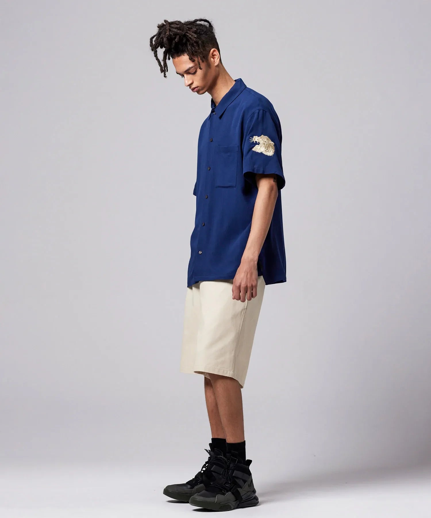 Taion Non-Down JPNSP Rayon Shirt D. Navy