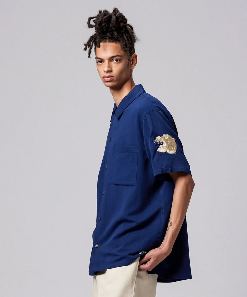 Taion Non-Down JPNSP Rayon Shirt D. Navy