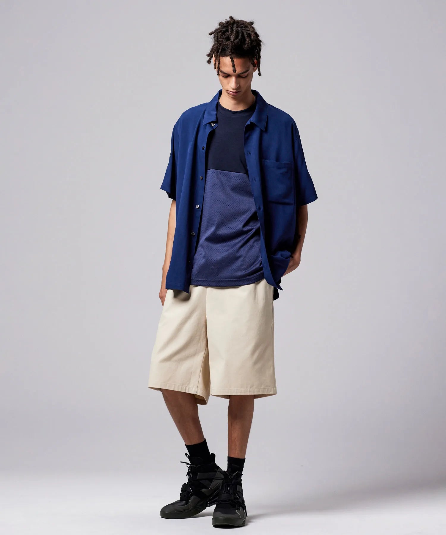 Taion Non-Down JPNSP Rayon Shirt D. Navy