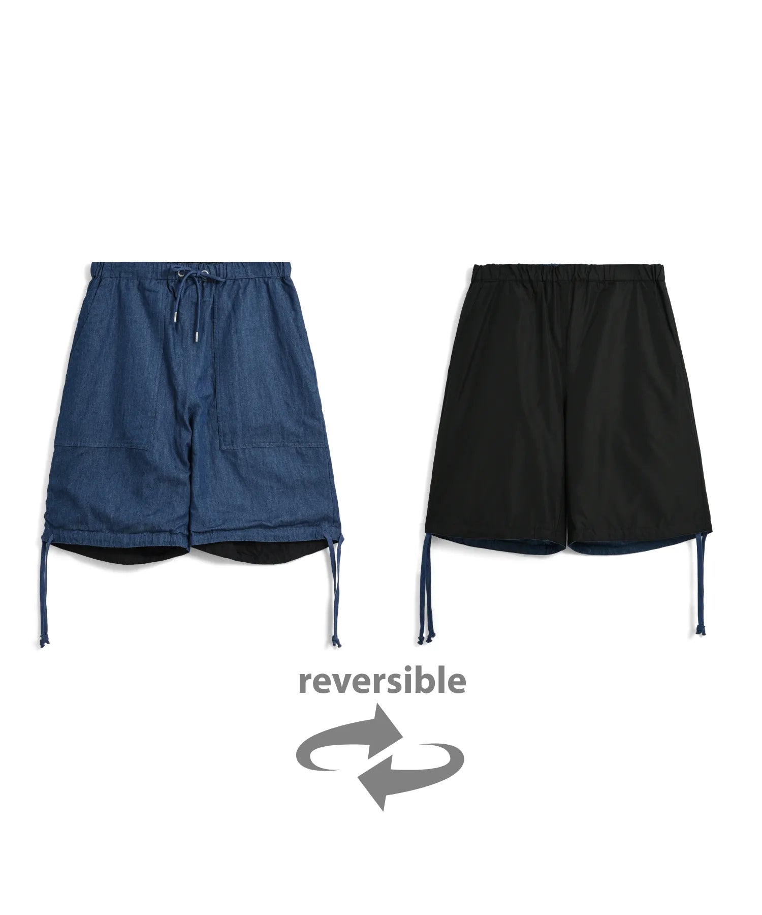 Taion Non-Down Military Reversible Shorts Indigo Denim