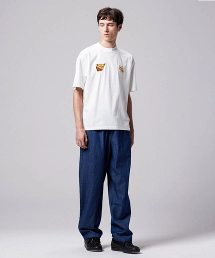 Taion Front Side Embroidery T-Shirt Tiger Off White