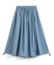 Taion Non-Down Military Gather Skirt Blue Denim