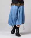 Taion Non-Down Military Gather Skirt Blue Denim