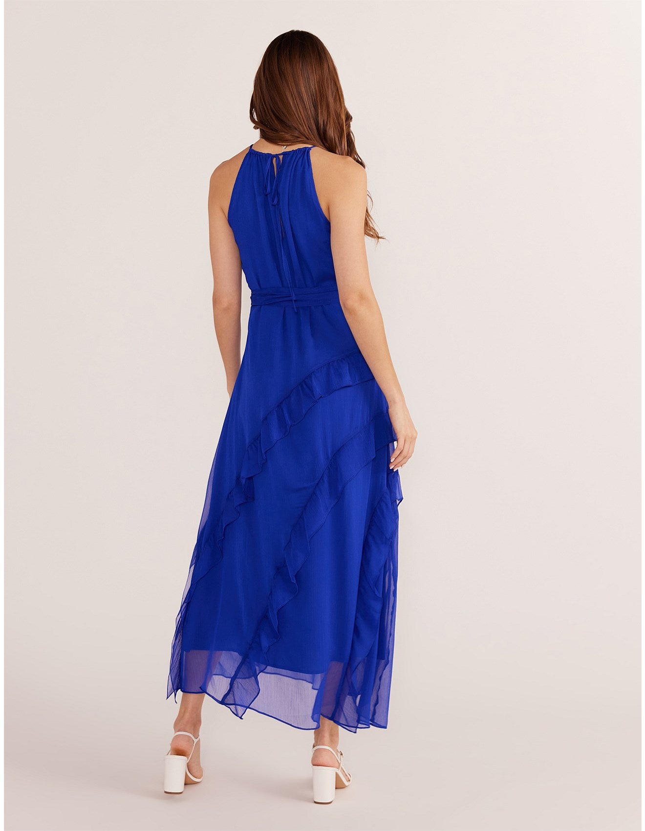 MINKPINK Marina Frill Maxi Dress Sapphire Blue