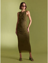 Load image into Gallery viewer, MINKPINK Elodie Mesh Midi Dress Khaki
