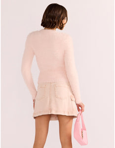 MINKPINK Clover Fluffy Sweater Light Pink