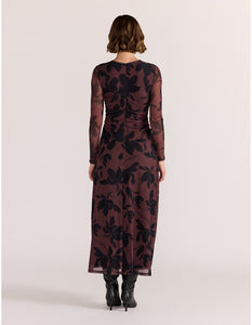 Staple The Label Olina Mesh Maxi Dress Abstract Floral