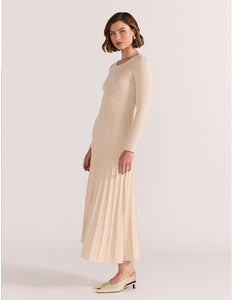 Staple The Label Elena Knit Midi Dress Vanilla