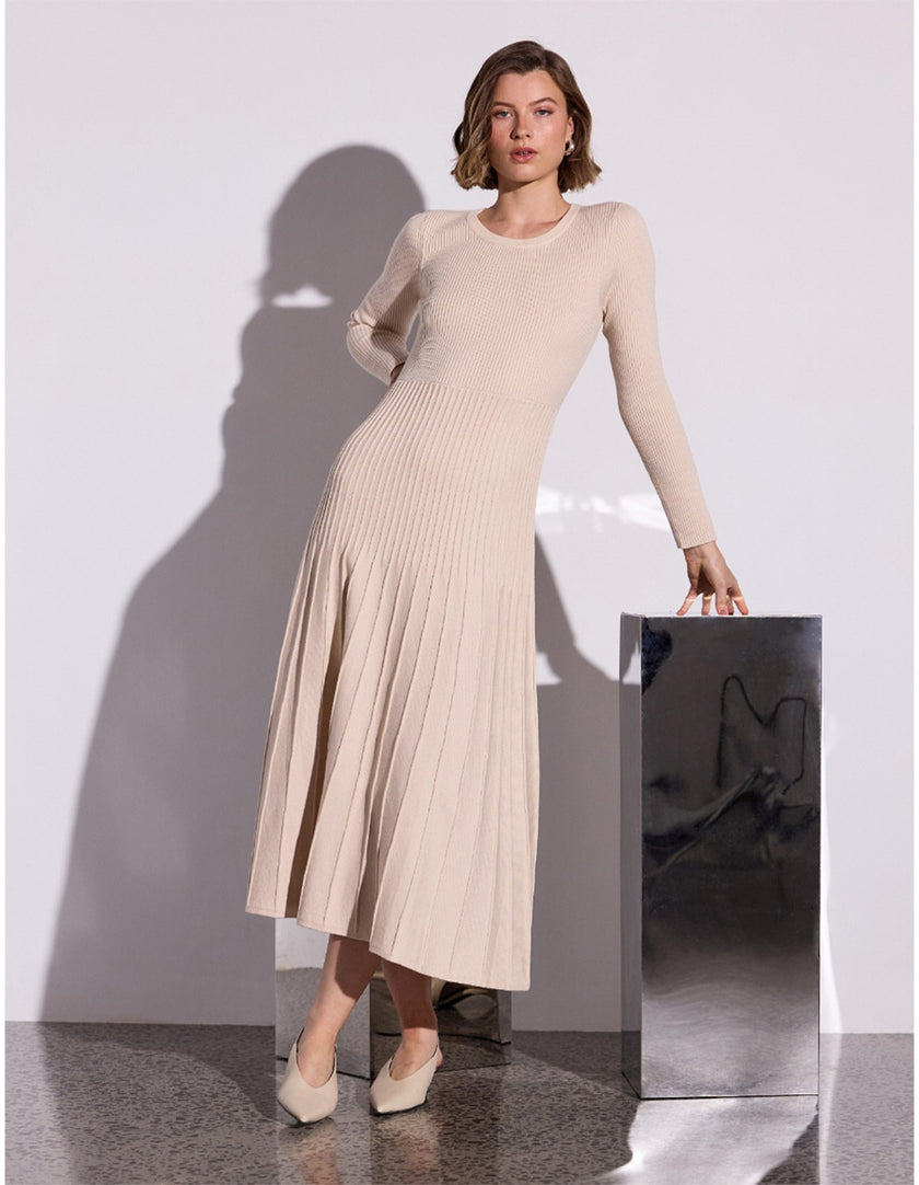 Staple The Label Elena Knit Midi Dress Vanilla