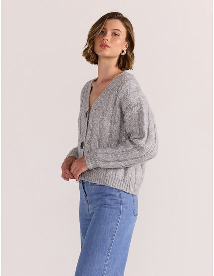 Staple The Label Wilmer Cardigan Grey Marle