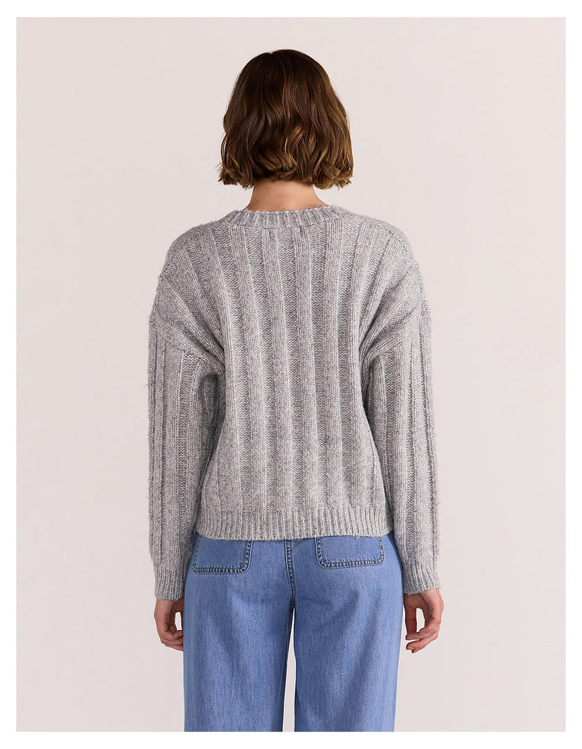 Staple The Label Wilmer Cardigan Grey Marle