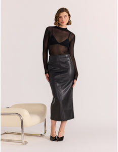 Staple The Label Kaia Spot Mesh Top Black