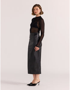 Staple The Label Kaia Spot Mesh Top Black