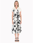 Jump Vine Print Dress Ecru/Black