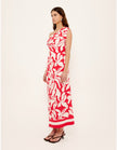 Staple The Label Serata Asym Midi Dress Red