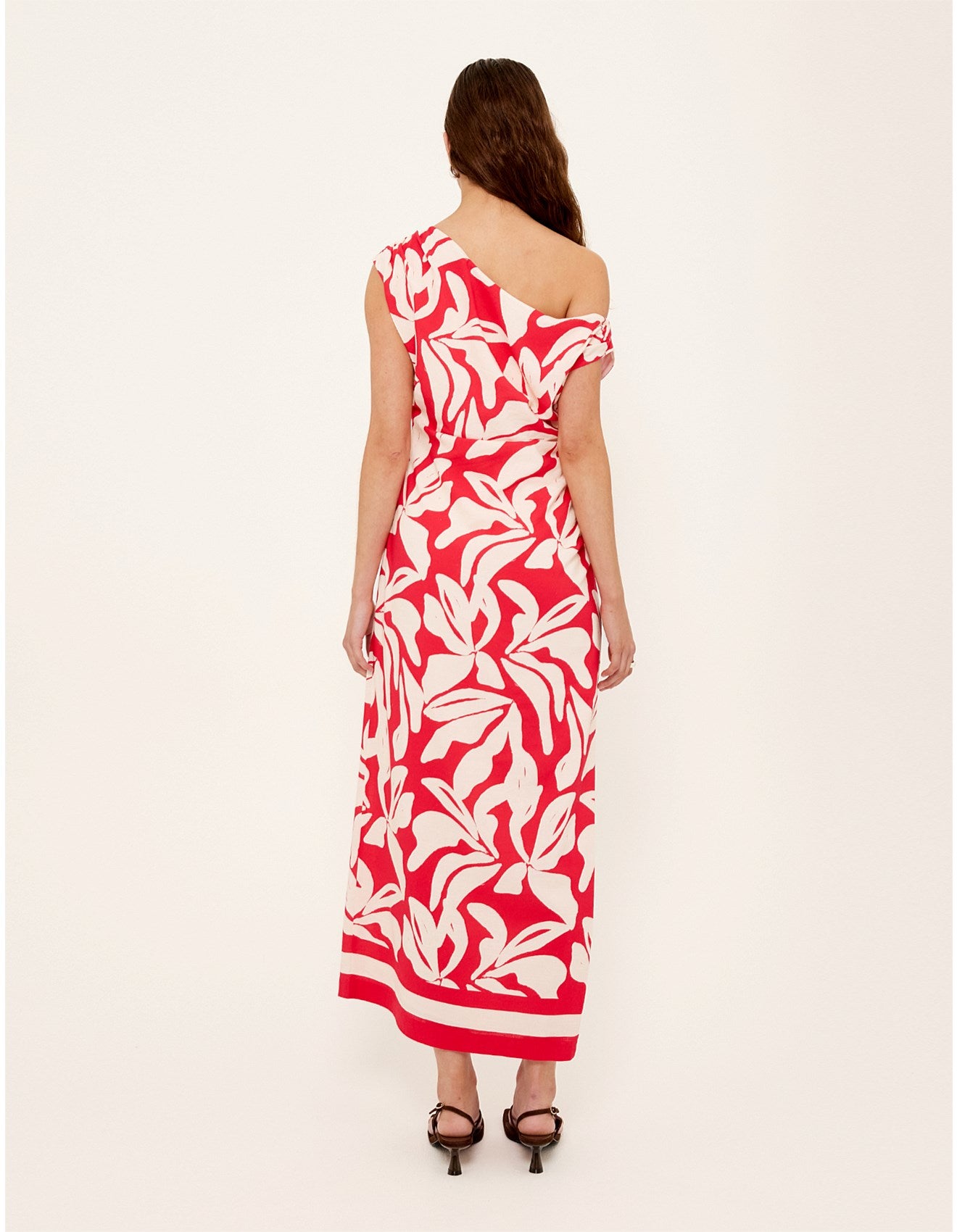 Staple The Label Serata Asym Midi Dress Red