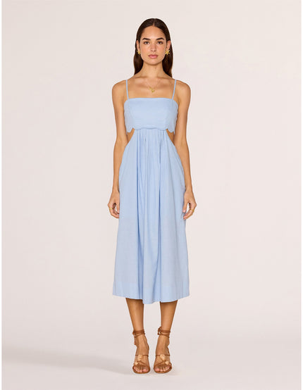 MINKPINK Marivelle Scallop Midi Dress Baby Blue