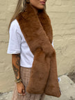 DEA The Label Faux Fur Scarf Tan