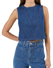 Load image into Gallery viewer, Rollas Shell Top Blue Smoke Rinse Denim

