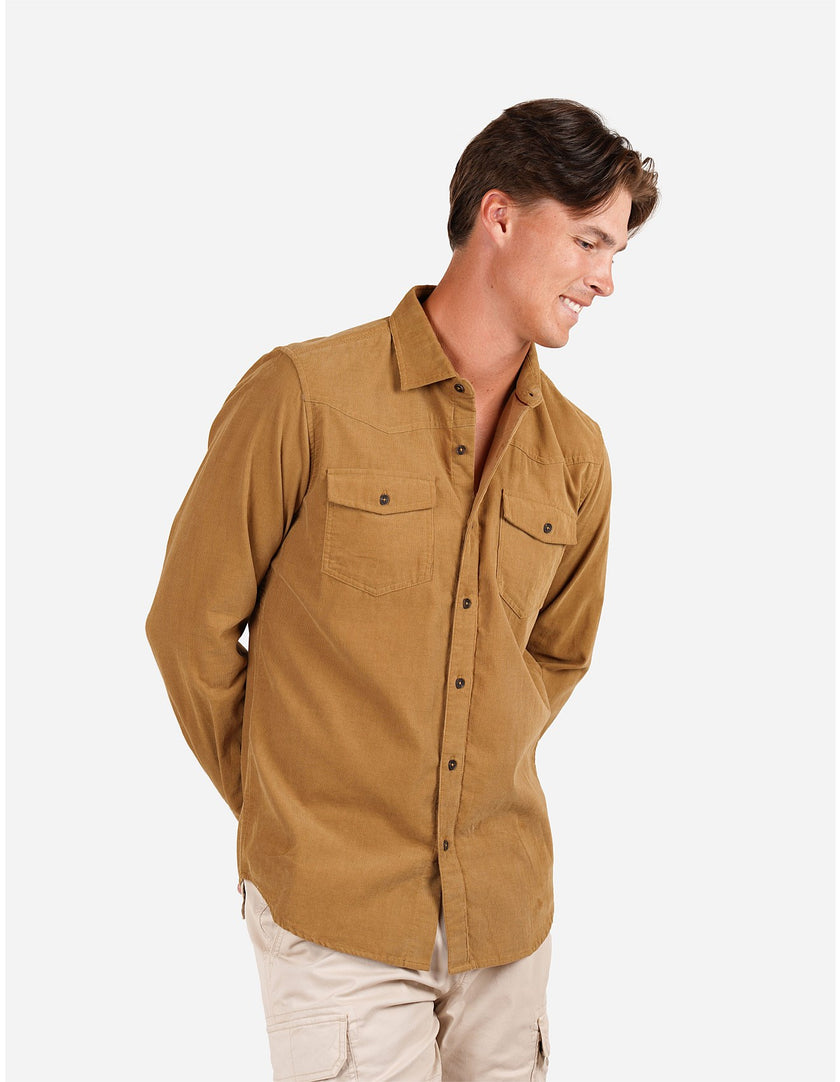 James Harper Western Cord LS Shirt Chai