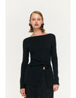 Staple The Label Miya Twist Knit Top Black