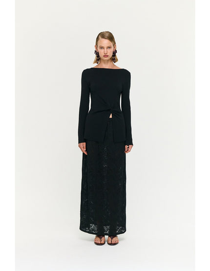 Staple The Label Miya Twist Knit Top Black