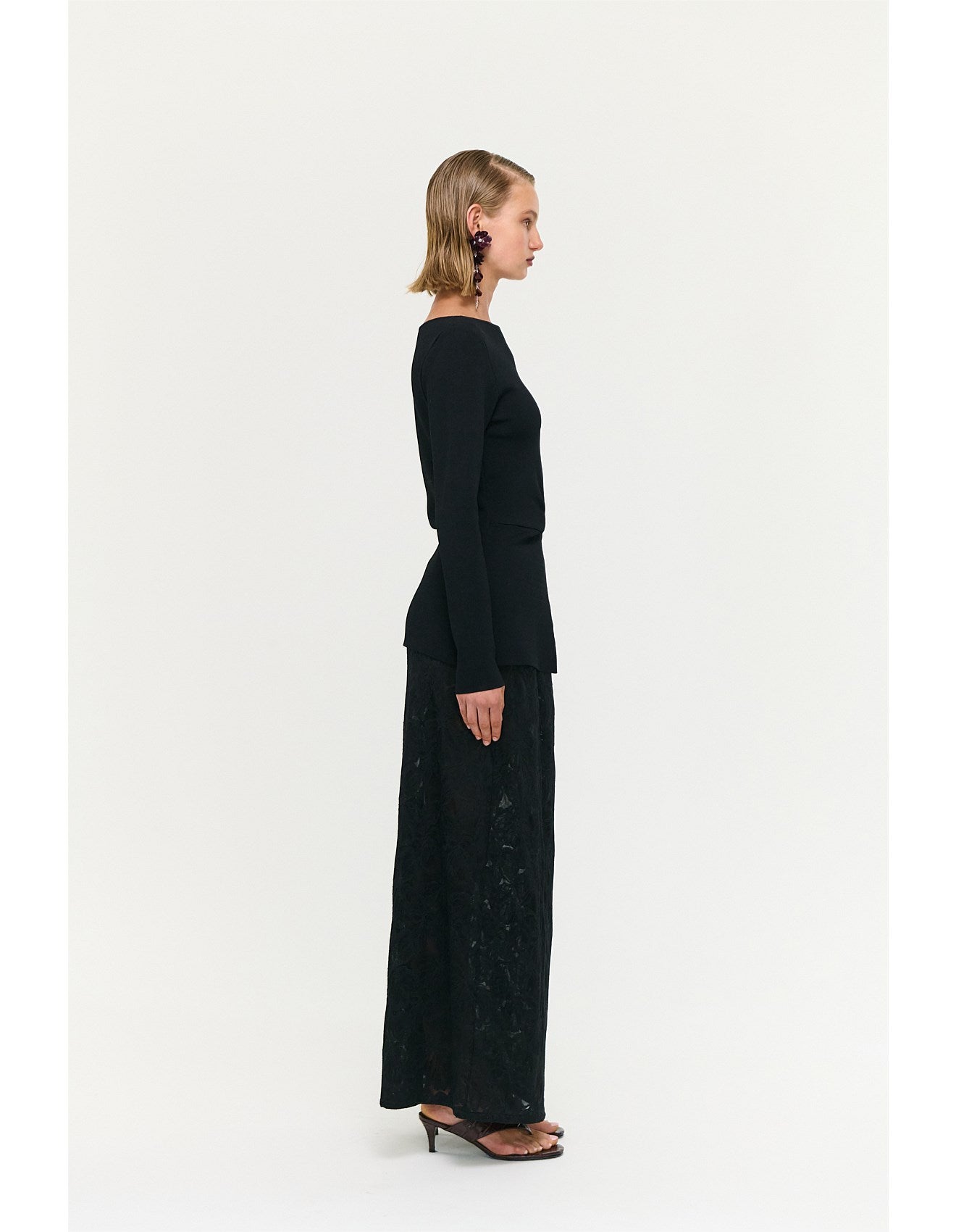Staple The Label Miya Twist Knit Top Black