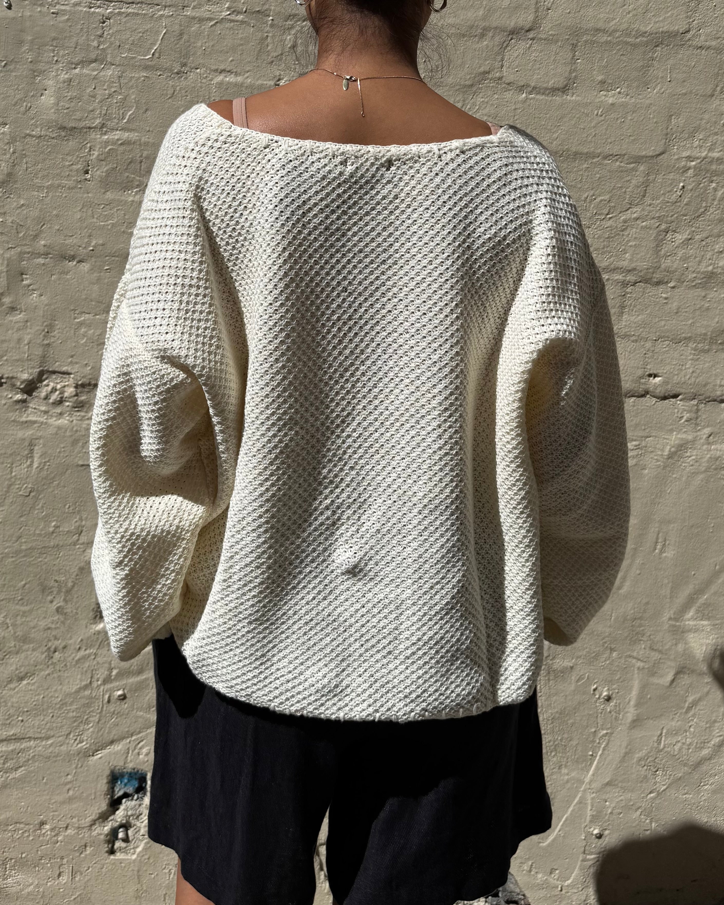 Milkman Waffle Knit Top Cream
