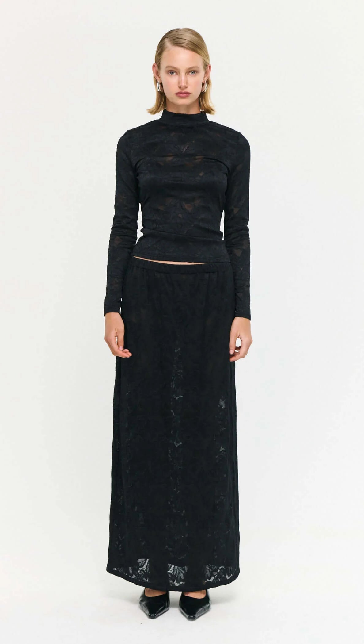 Staple The Label Astrid Lace Top Black