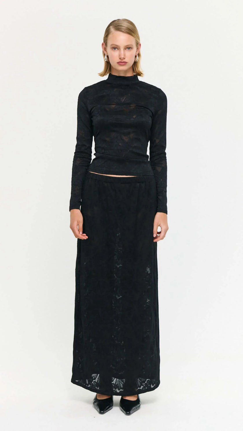 Staple The Label Astrid Lace Top Black