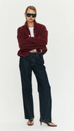 Staple The Label Katya Crop Sherpa Jacket Merlot