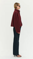 Staple The Label Katya Crop Sherpa Jacket Merlot
