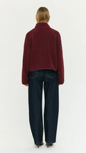 Load image into Gallery viewer, Staple The Label Katya Crop Sherpa Jacket Merlot
