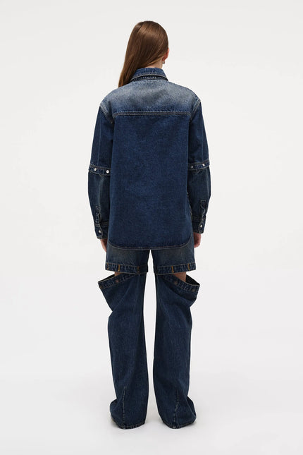 Neuw Denim Cut Loose Denim Shacket Indigo