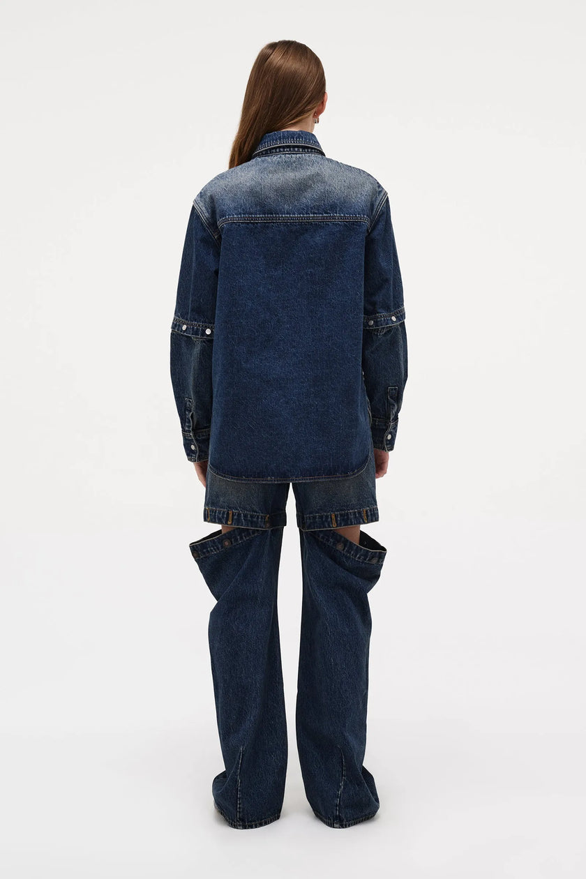 Neuw Denim Cut Loose Denim Shacket Indigo
