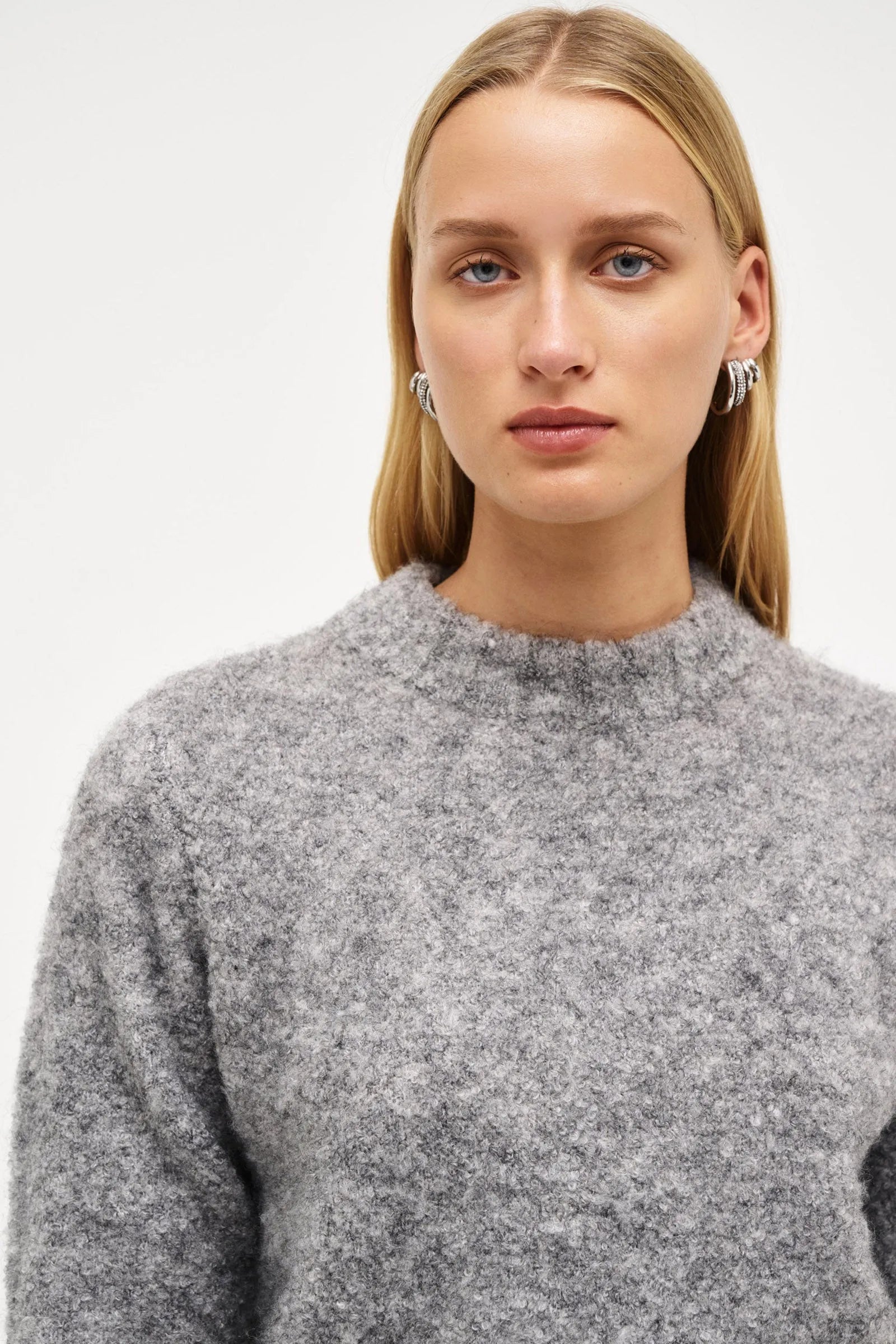 Neuw Denim Boucle Crew Charcoal Marle