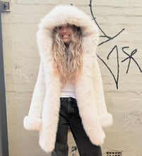 Load image into Gallery viewer, Cinnamon Creations F109 Fluffy Hooded Jacket Ivory
