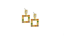 Load image into Gallery viewer, Tiger Tree EKJ6488 Verena Square Mixed Crystal Earrings
