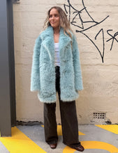 Load image into Gallery viewer, Cinnamon Creations KRE1176 Faux Fur Coat Blue
