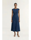 Staple The Label Roma Chambray Midi Dress Indigo