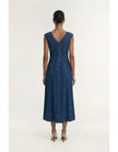 Staple The Label Roma Chambray Midi Dress Indigo