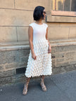 Indulge Me Pleated Top & Bubble Pleated Skirt Dress Cream