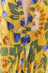 Farm Rio Yellow Summer Garden Maxi Dress