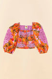 Farm Rio Lilac Mango Macaws Blouse