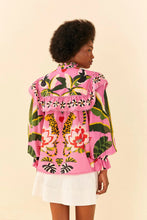 Load image into Gallery viewer, Farm Rio Pink Leopard Forest Blouse
