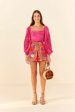 Farm Rio Pink Lace Blouse