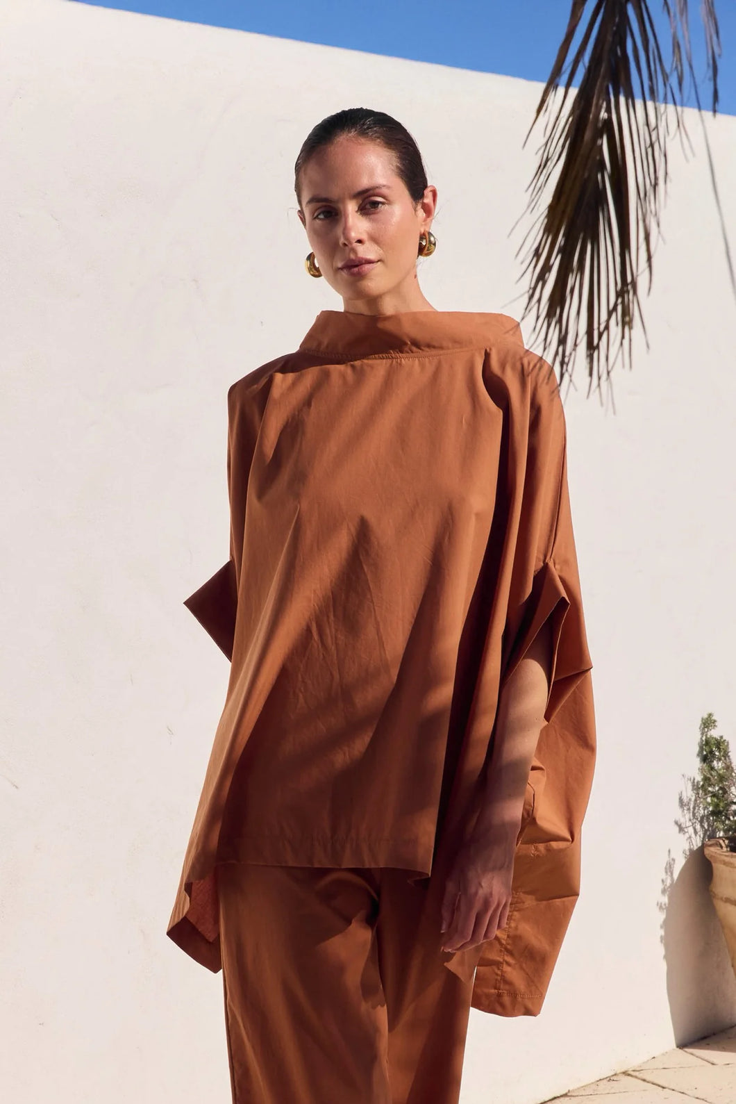 Tirelli Statement Neck Tunic Russet