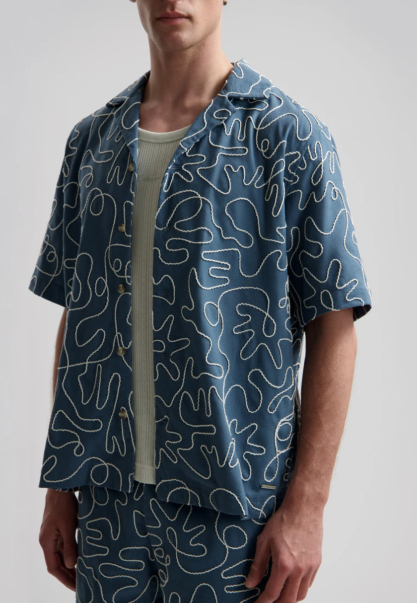 Dstrezzed Leo Resort Shirt Blue Fusion